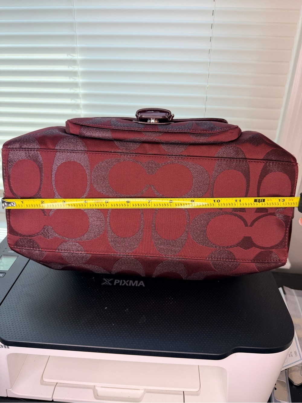 Coach Signature Satchel in Burgundy and Deep Red - Picture 13 of 15